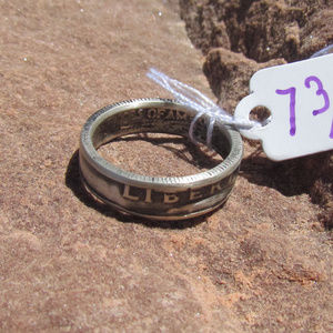 Coin ring 90% silver quarter size 7 3/4